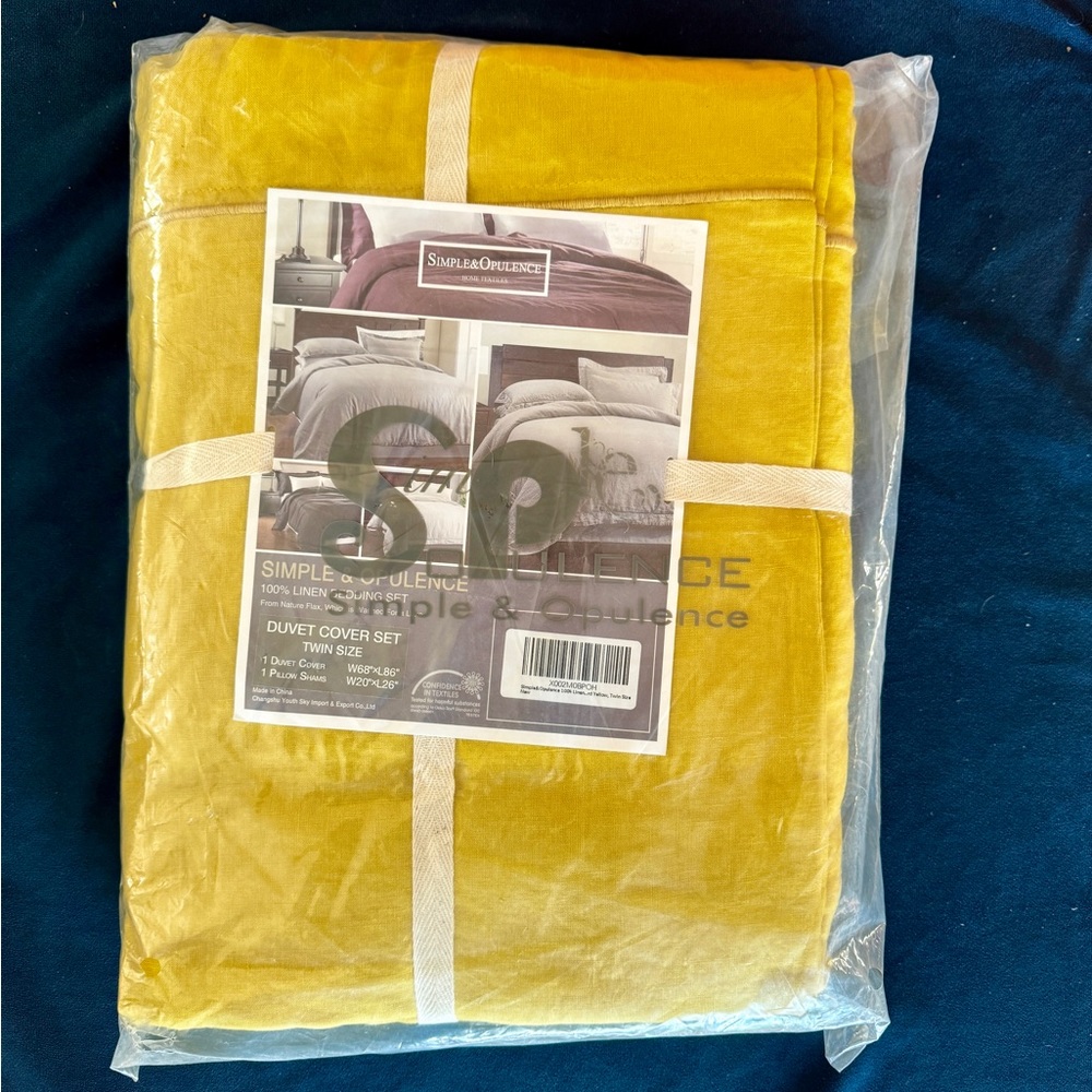 TWIN FLAX LINEN DUVET COVER NWT